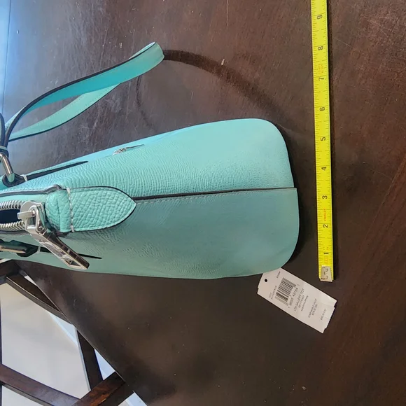 Coach "Faded Blue "Leather Tote Bag with Silver Hardware - Picture 6 of 6